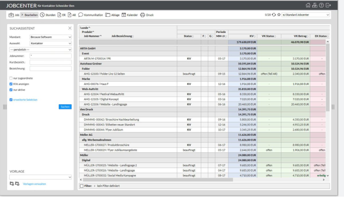 Interface easyjob (Jobcenter)